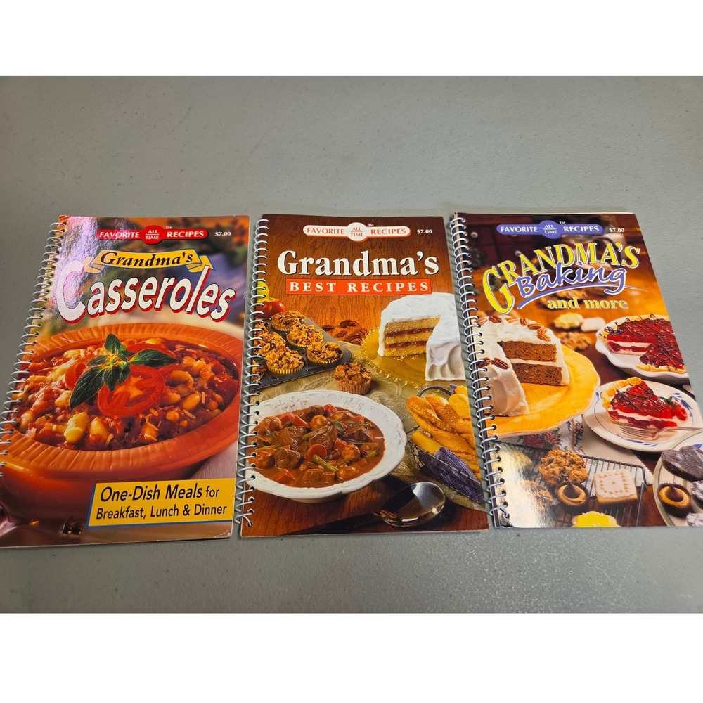 Grandmas Best Recipes Set of 3 Cookbooks Casseroles Baking Favorite All Time Rec